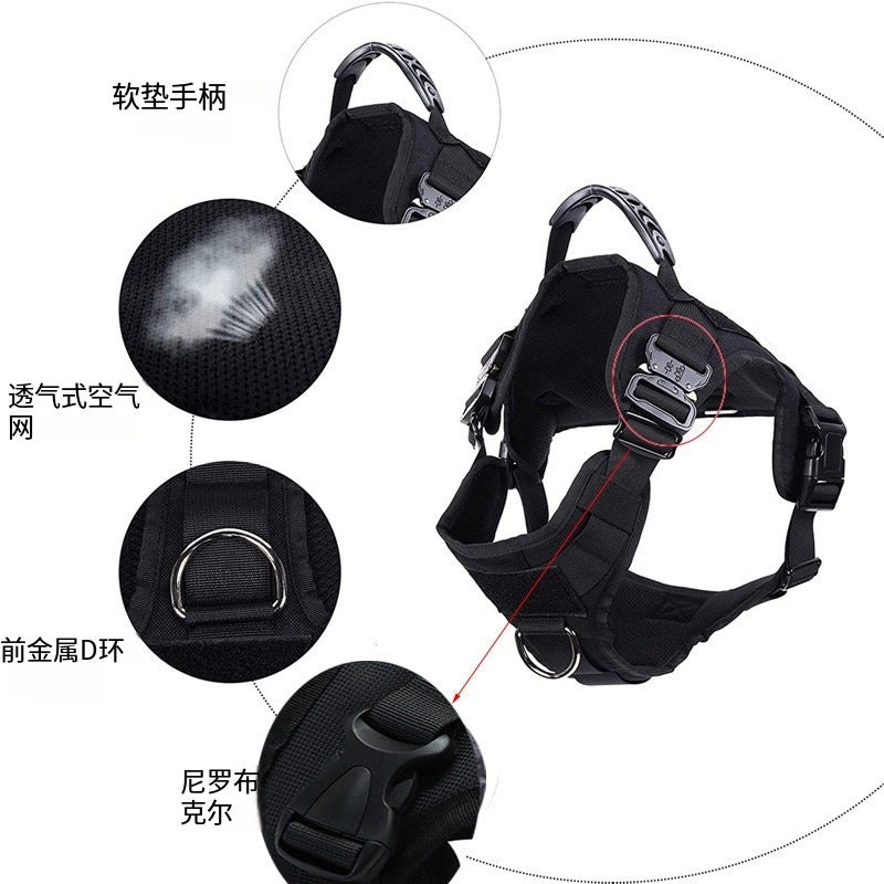 Heavy-Duty Tactical Dog Harness Vest – Adjustable No-Pull Military Training Harness for Medium & Large Dogs