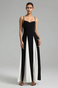 Women's Color Block Spaghetti Strap Maxi Dress – Casual Loose-Fit Vacation & Summer Beach Dress