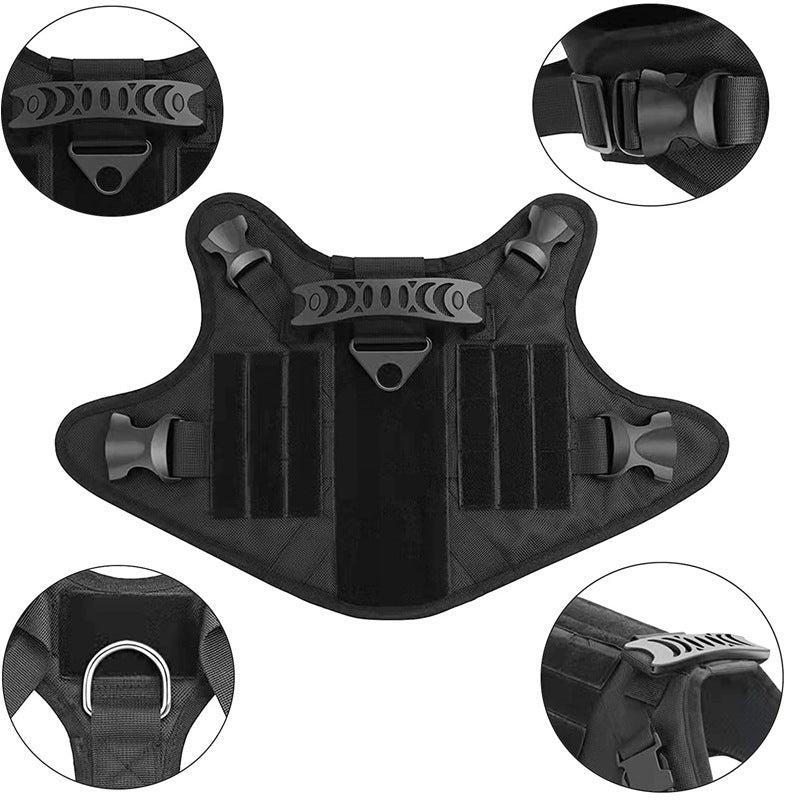 Heavy-Duty Tactical Dog Harness Vest – Adjustable No-Pull Military Training Harness for Medium & Large Dogs