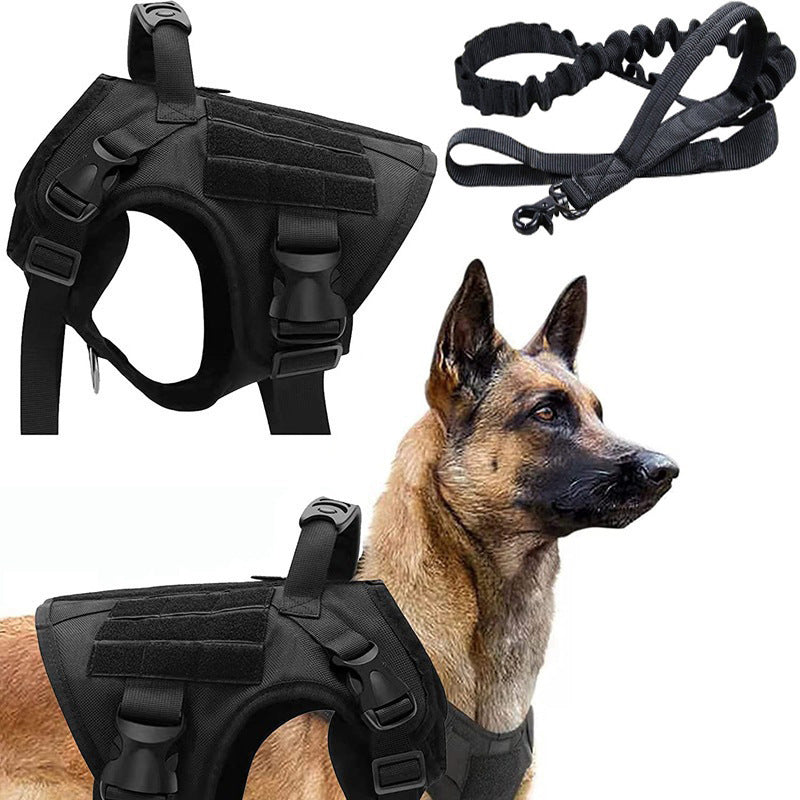 Heavy-Duty Tactical Dog Harness Vest – Adjustable No-Pull Military Training Harness for Medium & Large Dogs