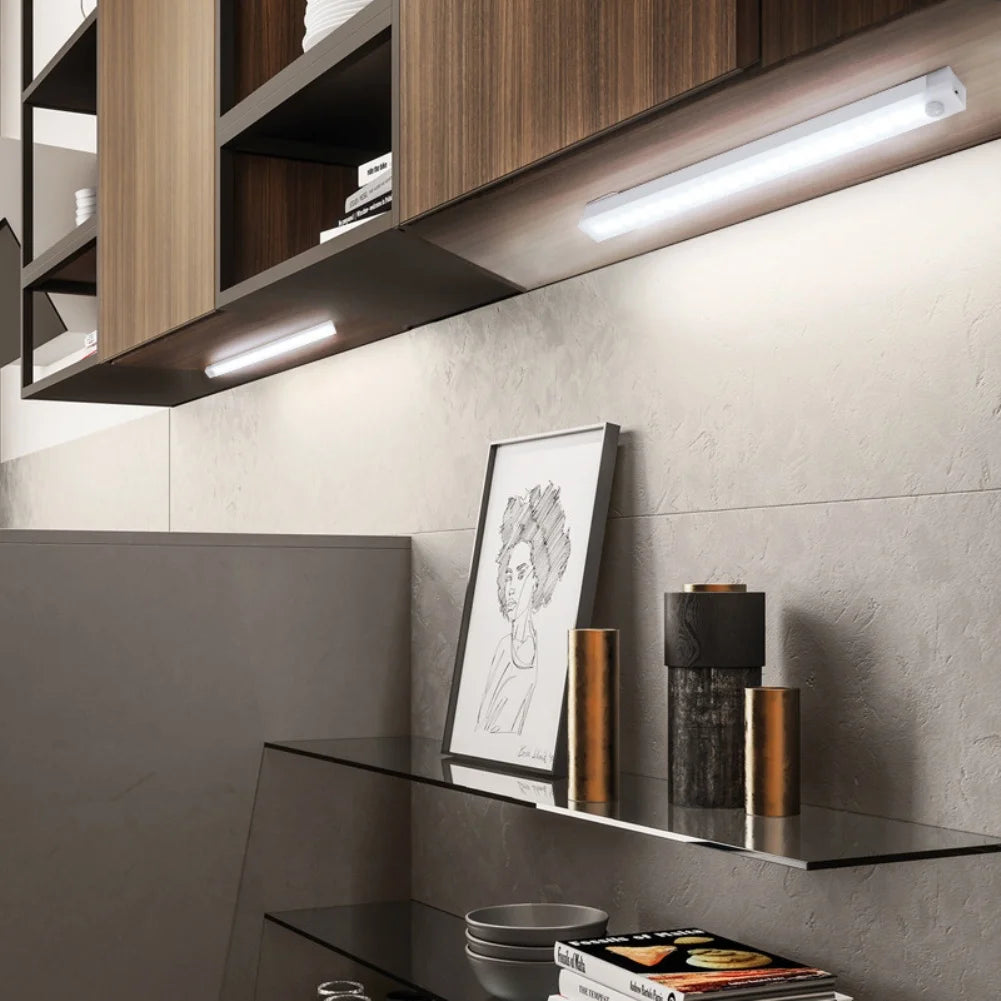 Wireless LED Motion Sensor Night Light – USB-C Rechargeable Cabinet, Closet, Stair & Kitchen Under Cabinet Lamp