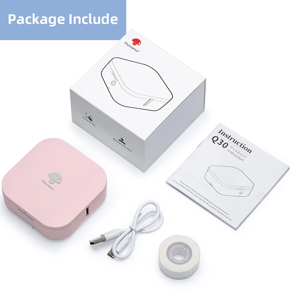 Phomemo Q30 Bluetooth Thermal Label Maker | Portable Wireless Mini Label Printer for Home, Office, School & Organization