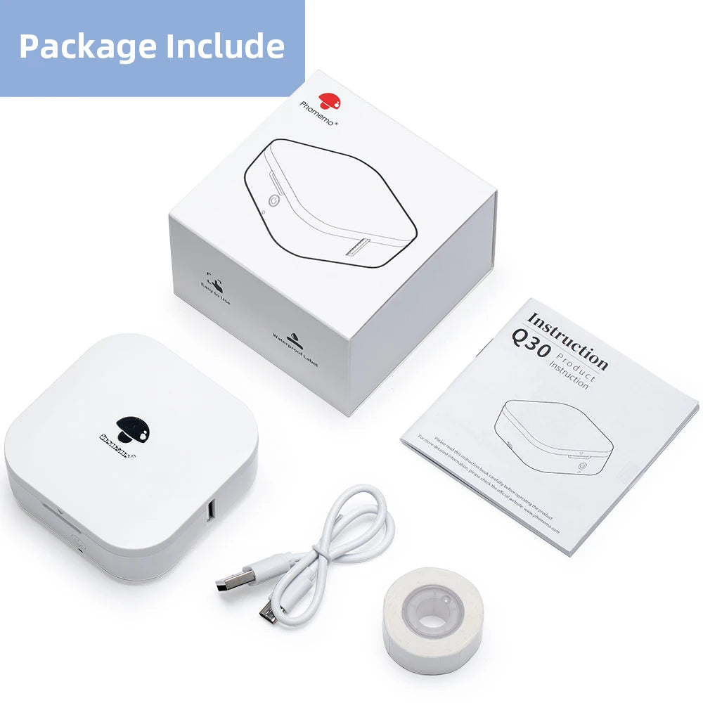 Phomemo Q30 Bluetooth Thermal Label Maker | Portable Wireless Mini Label Printer for Home, Office, School & Organization
