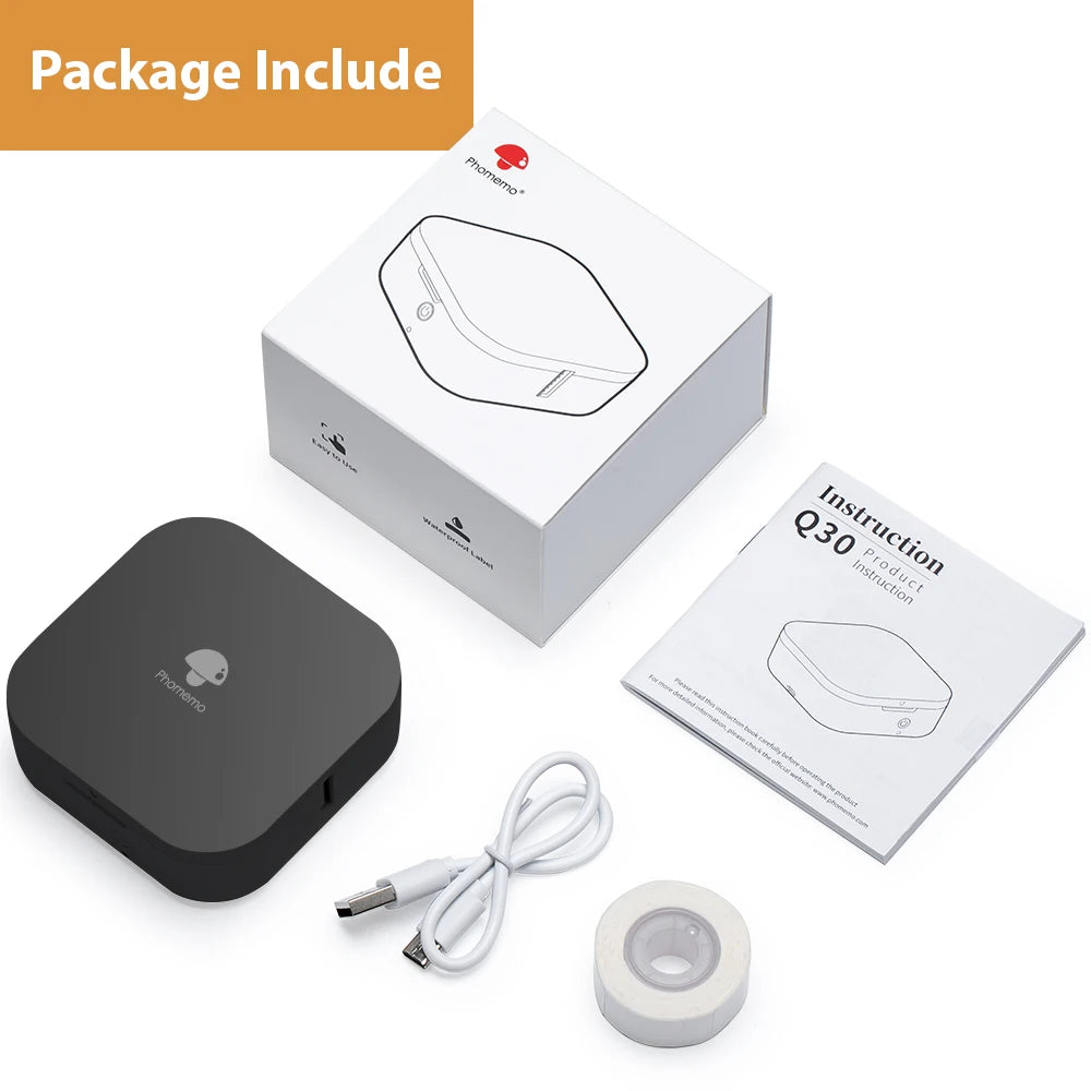 Phomemo Q30 Bluetooth Thermal Label Maker | Portable Wireless Mini Label Printer for Home, Office, School & Organization