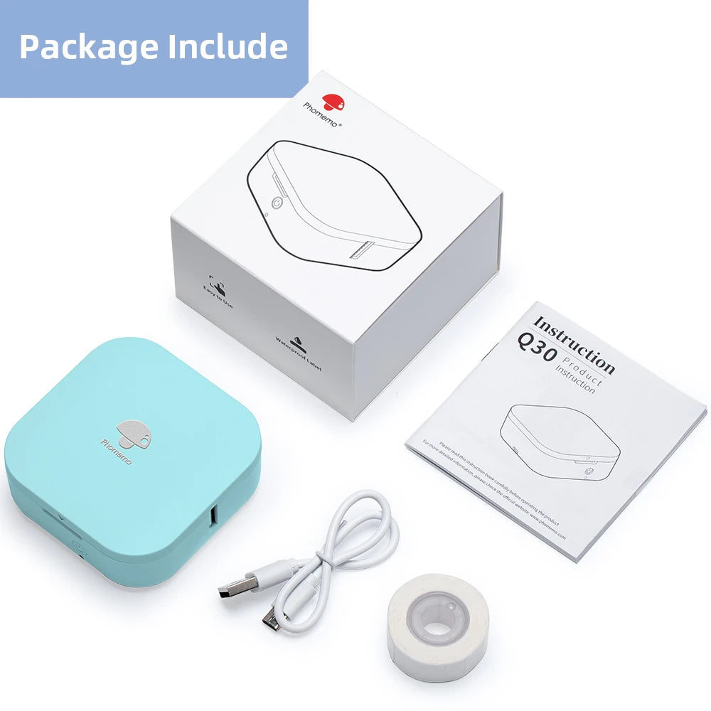 Phomemo Q30 Bluetooth Thermal Label Maker | Portable Wireless Mini Label Printer for Home, Office, School & Organization