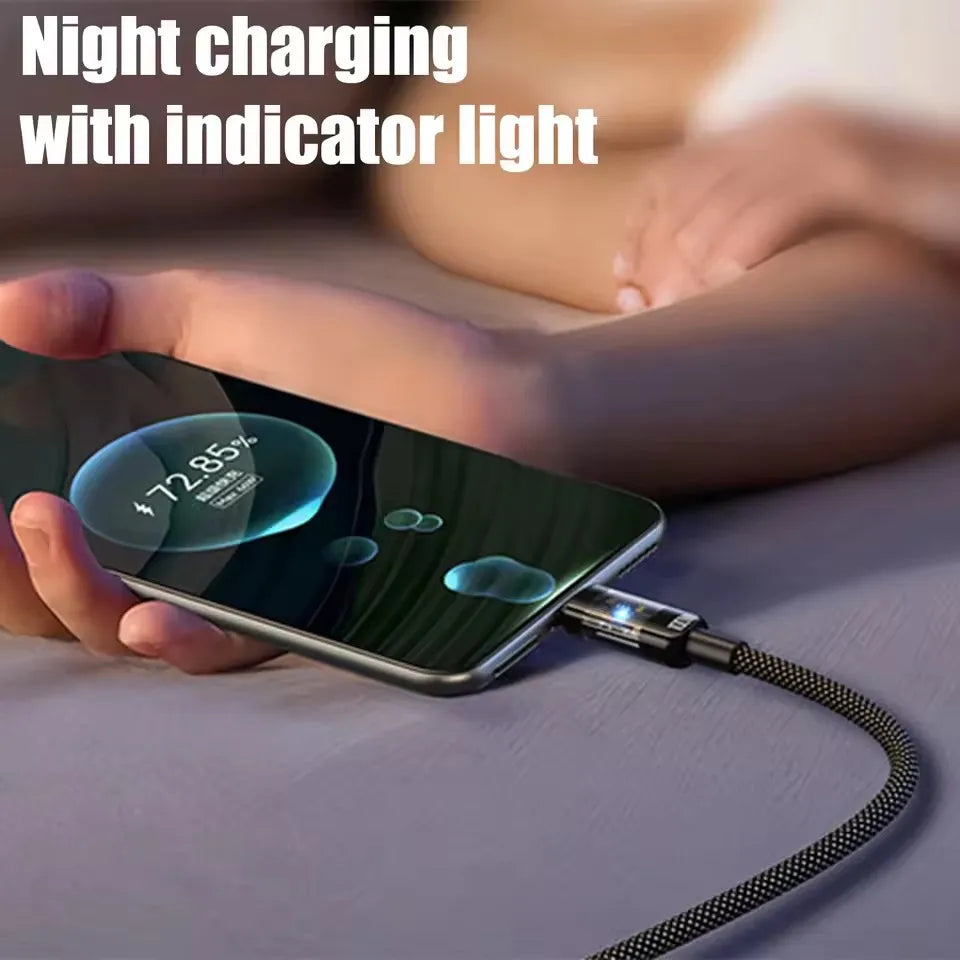 240W Super Fast Charging Cable with LED Power Display — Braided Nylon USB-C Cable for Samsung, iPhone 15/16, iPad, MacBook & More