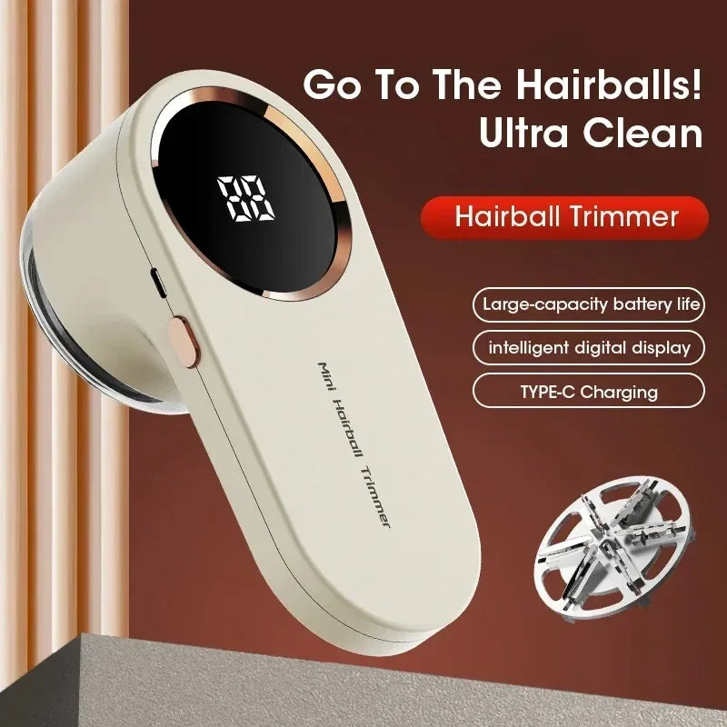 Rechargeable Electric Fabric Shaver & Lint Remover | Portable Fuzz & Pill Remover with LED Display for Clothes, Sweaters & Upholstery