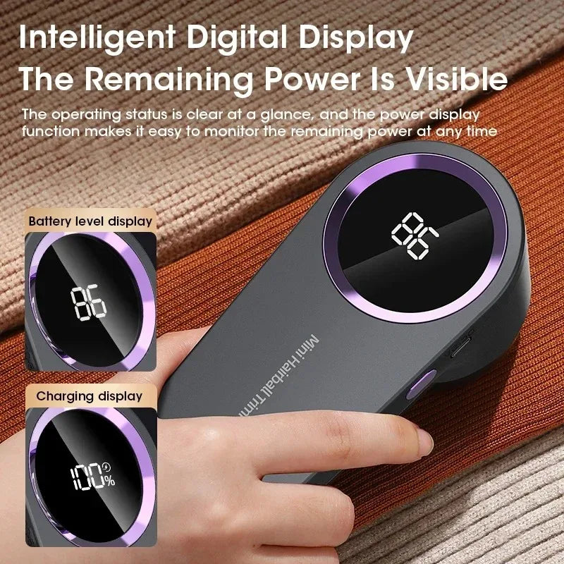 Rechargeable Electric Fabric Shaver & Lint Remover | Portable Fuzz & Pill Remover with LED Display for Clothes, Sweaters & Upholstery