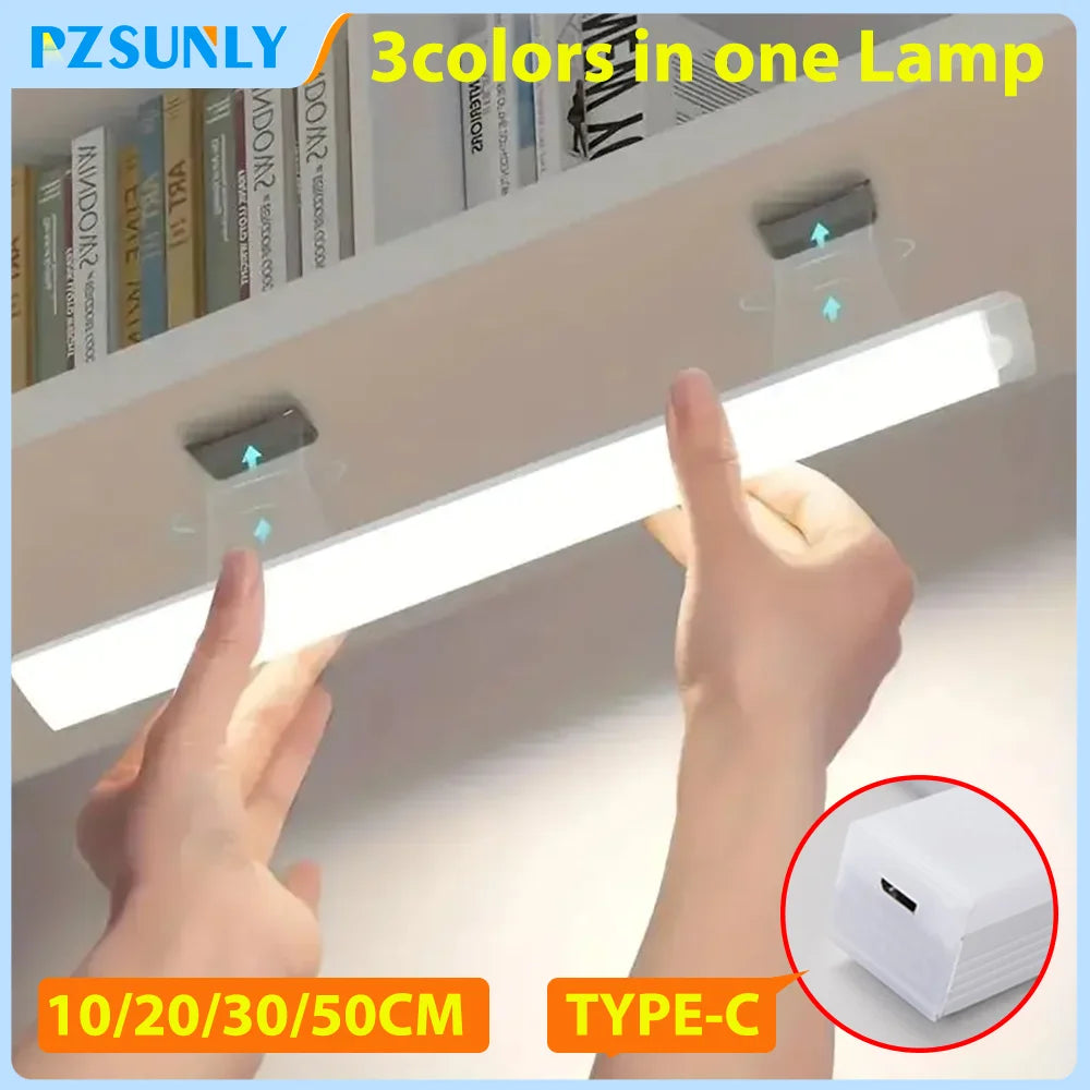 Wireless LED Motion Sensor Night Light – USB-C Rechargeable Cabinet, Closet, Stair & Kitchen Under Cabinet Lamp